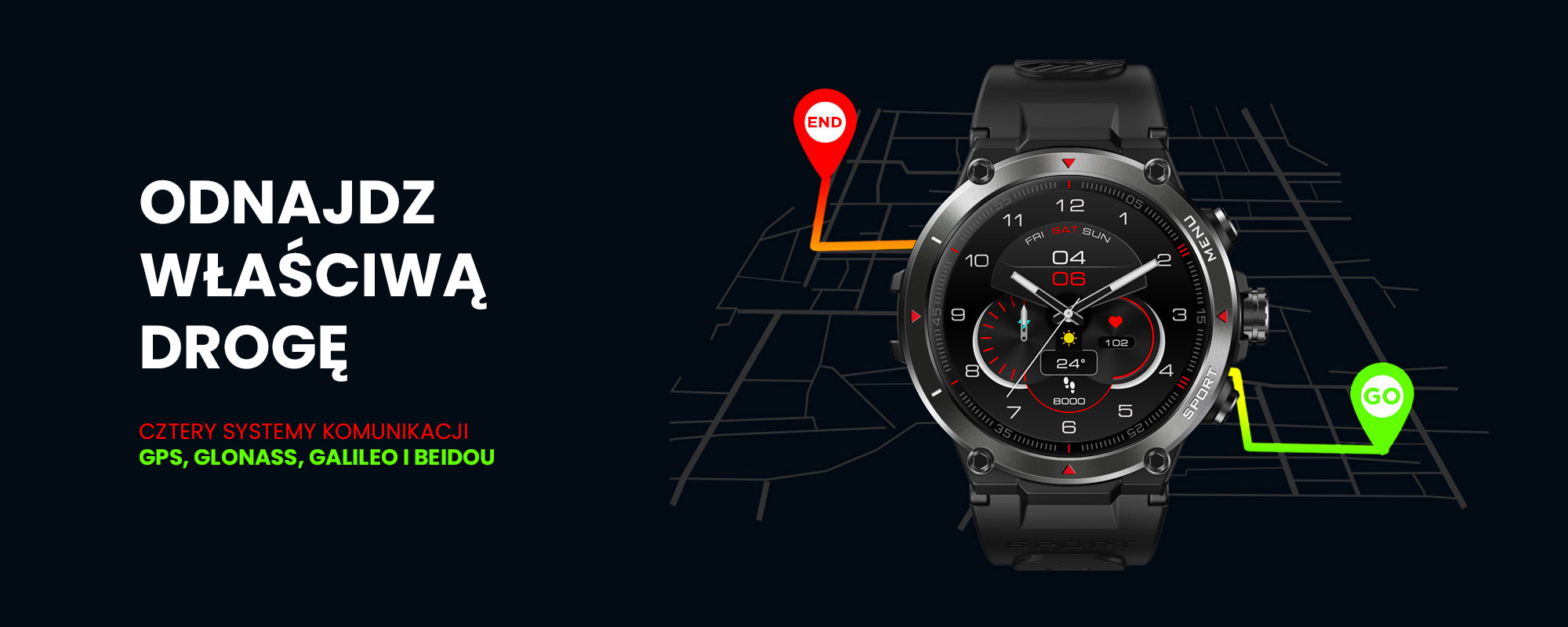 Smartwatch Zeblaze Stratos 2 - czarny